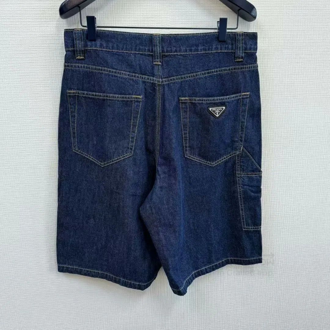 Saint Laurent Paris Prada Men's Dark Blue Denim Shorts. Size US 31 - 3 Thumbnail