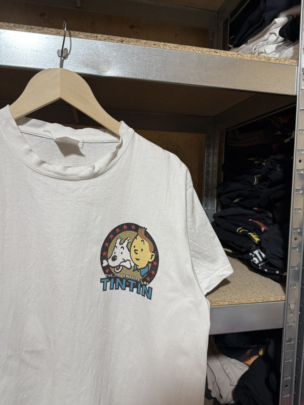 Cartoon Network × Vintage Vintage 90s The Adventures Of Tin Tin The Blue Louis T-Shirt Size US L / EU 52-54 / 3 - 4 Thumbnail
