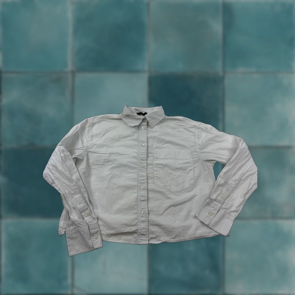 Banana Republic Banana Republic Shirt Womens Small White Solid Long Sleeve Button Front Casual Size S / US 4 / IT 40 - 1 Thumbnail