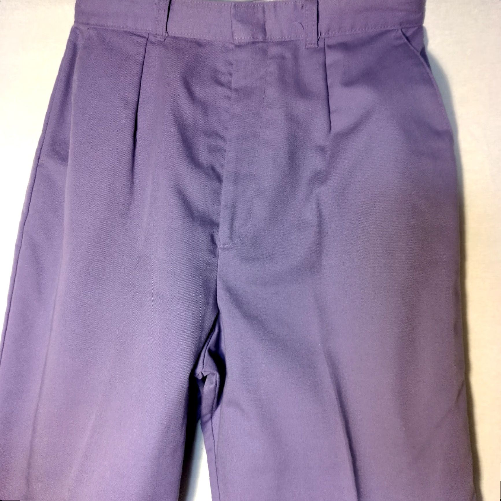 Vintage VINTAGE Garan by Marita Pants Women 14 Purple Lilac Twill Pleated Chino Casual Straight Slim Size 36" / US 14 / IT 50 - 6 Thumbnail