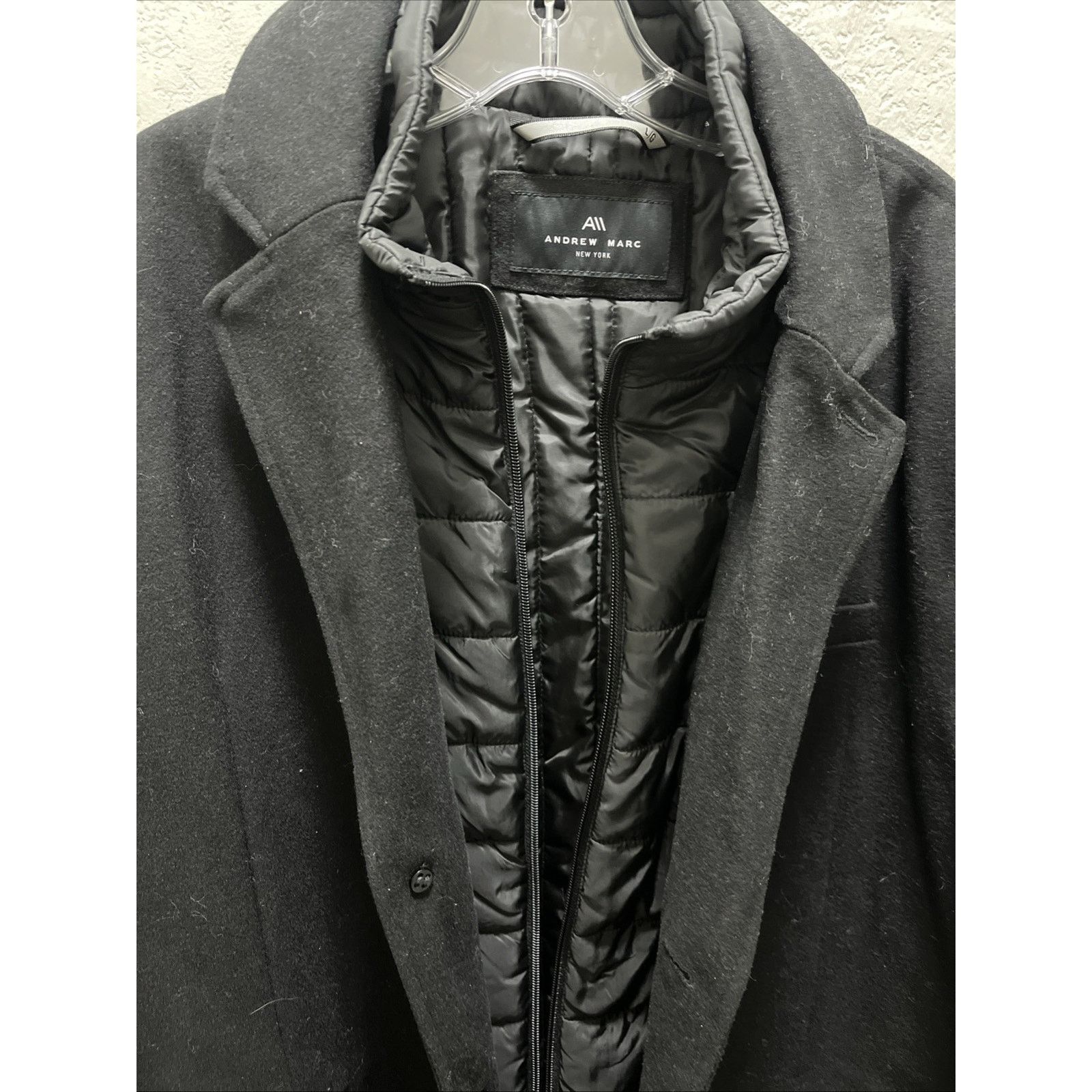 Andrew Marc Andrew Marc NY Men Large Sheffield Wool Coat-Mid Full Black Size US L / EU 52-54 / 3 - 5 Thumbnail