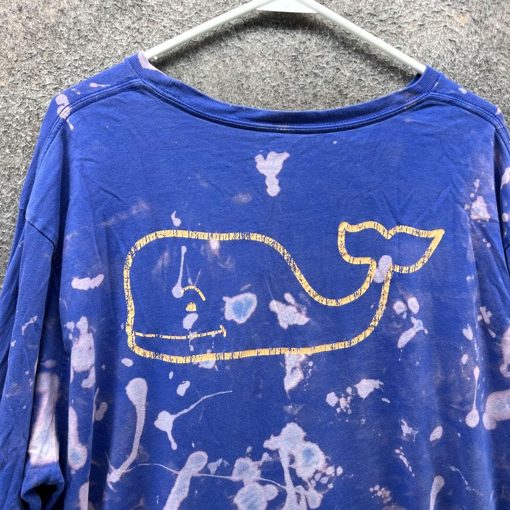 Vineyard Vines VINTAGE Vineyard Vines Shirt Mens 2XL Blue Long Sleeve Whale Logo Pocket Bleach Dye Size US XXL / EU 58 / 5 - 6 Thumbnail