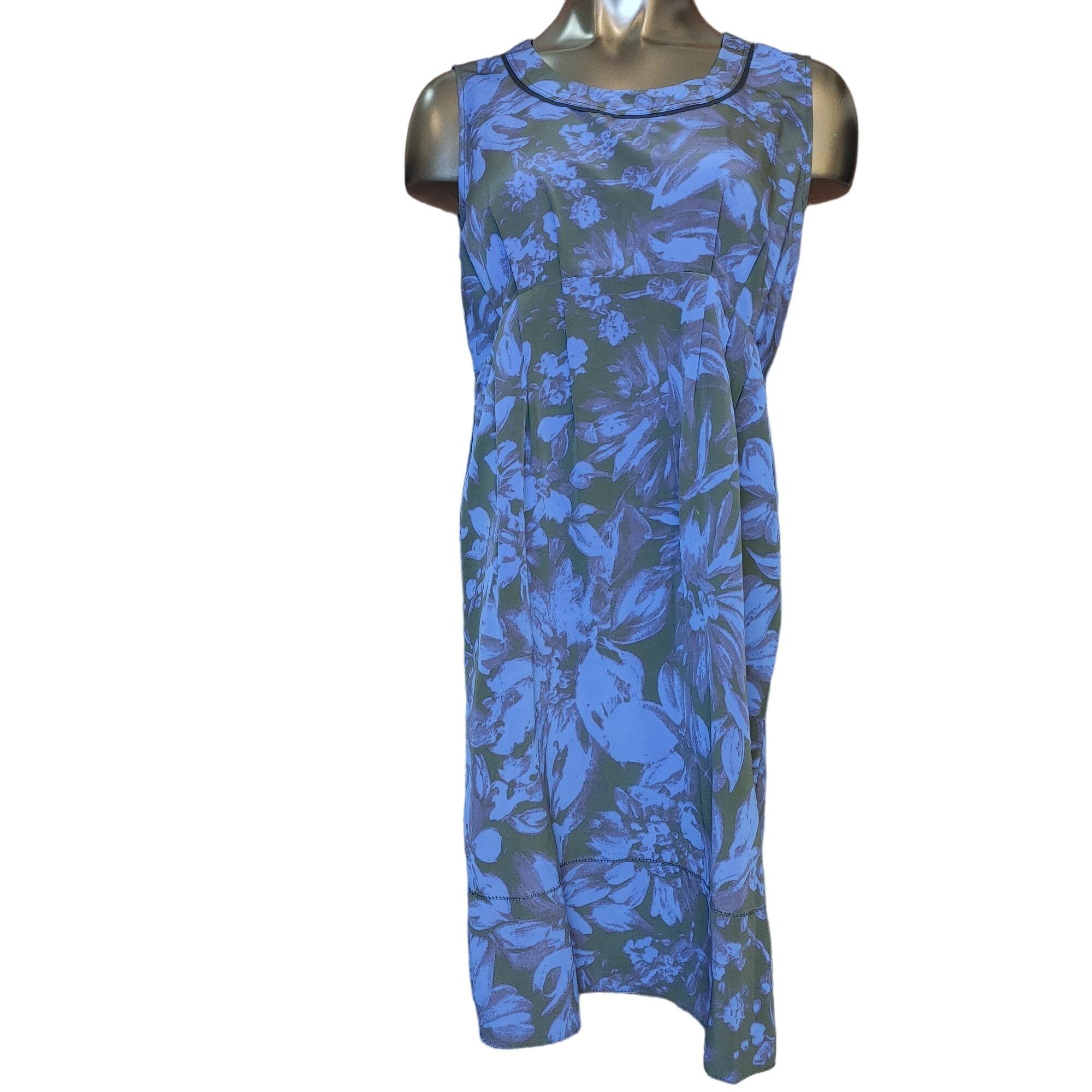 Vera Wang SIMPLY VERA VERA WANG Womens 12 Blue Floral Sleeveless Scoop Size XL / US 12-14 / IT 48-50 - 1 Thumbnail