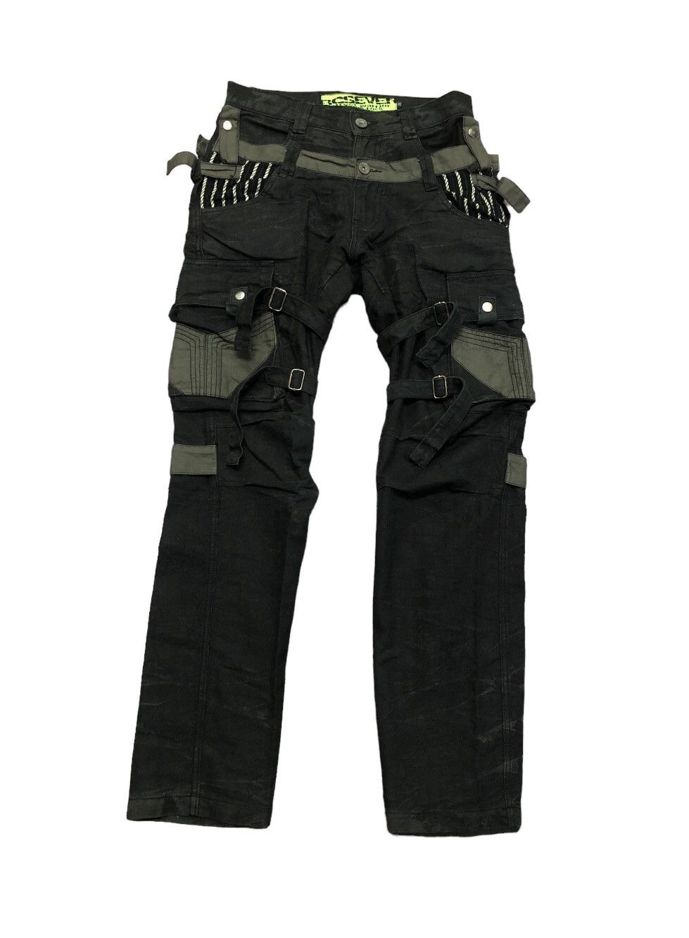 If Six Was Nine × Japanese Brand × Le Grande Bleu (L.G.B.) BLUE INC BONDAGE PANT MULTI POCKET CARGO STYLE DOUBLE WAIST Size US 30 / EU 46 - 20 Thumbnail
