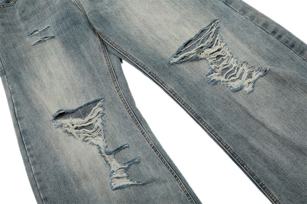 Vintage Street punk distressed wide-leg straight ripped washed jeans Size US 32 / EU 48 - 5 Thumbnail