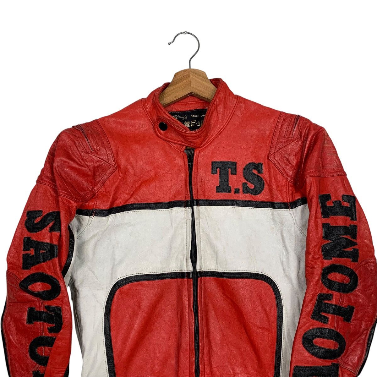 Japanese Brand TS Saotome Takashi Leather Motorcycle Racing Biker Suit Size US 28 / EU 44 - 2 Thumbnail