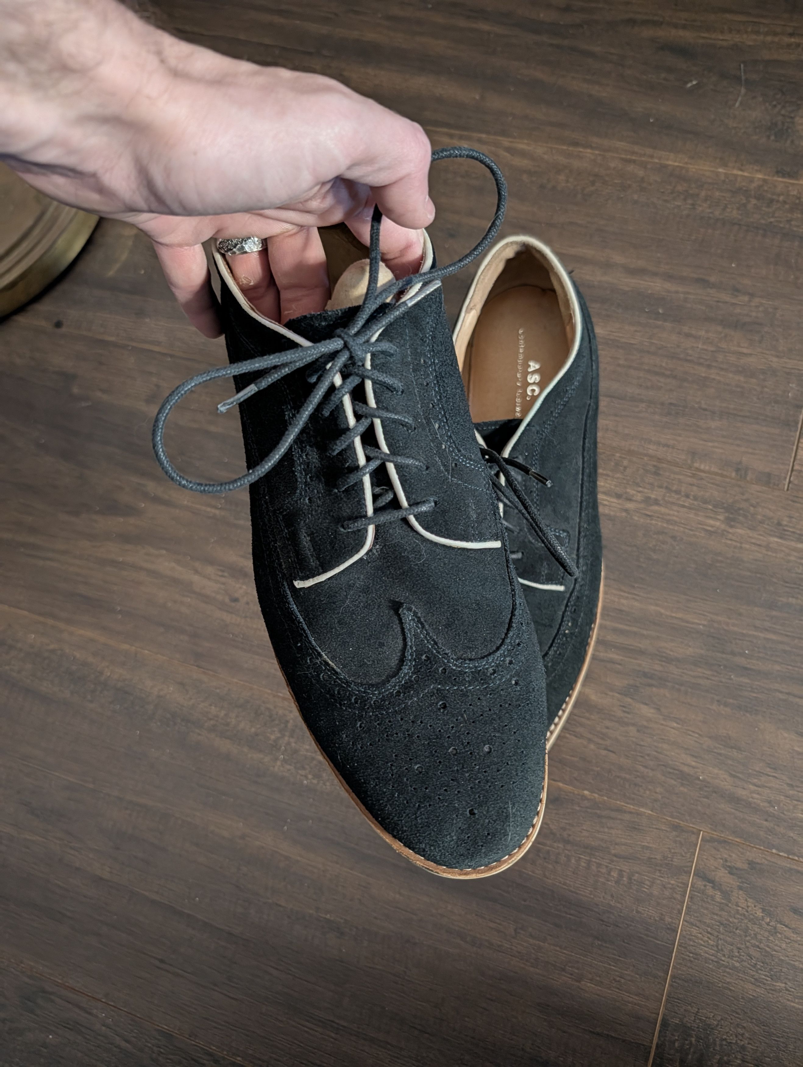 La Fam Amsterdam AMSTERDAM SHOE CO green navy suede brogues 11 Size US 11 / EU 44 - 3 Thumbnail