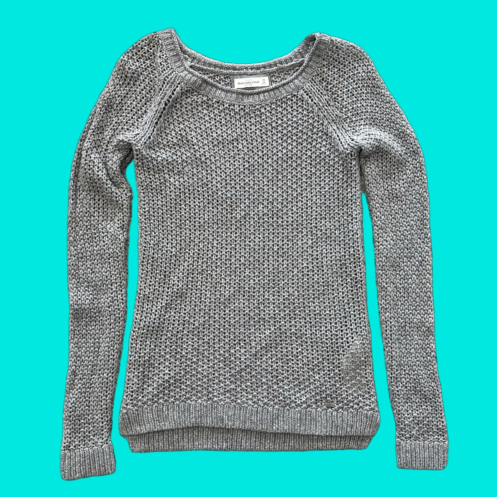 Abercrombie & Fitch Abercrombie & Fitch Sweater Womens XS Cable-Knit Long Sleeve Grey Size XS / US 0-2 / IT 36-38 - 1 Thumbnail