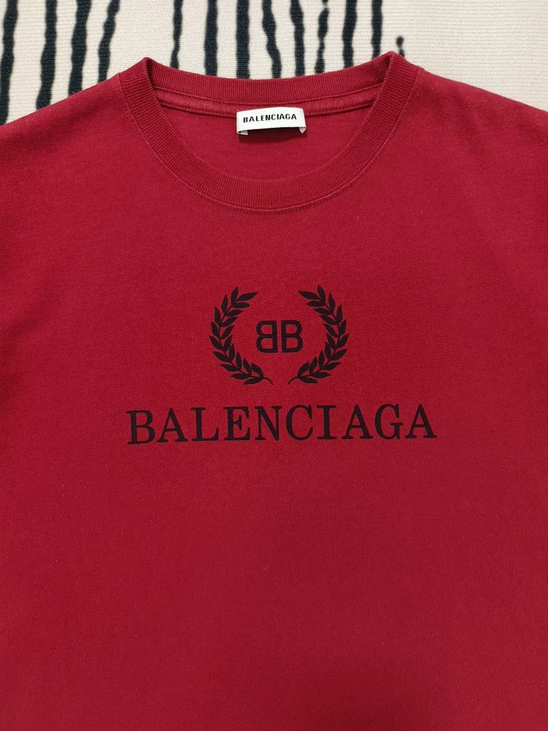 Balenciaga Balenciaga logo letters and wheat ear print in dark red sho Size US XS / EU 42 / 0 - 3 Thumbnail