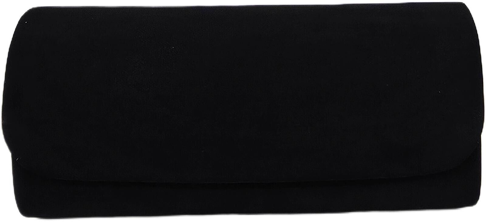 Unknown London Elegant Black Suede Clutch with Silver Chain Strap Size ONE SIZE - 2 Thumbnail