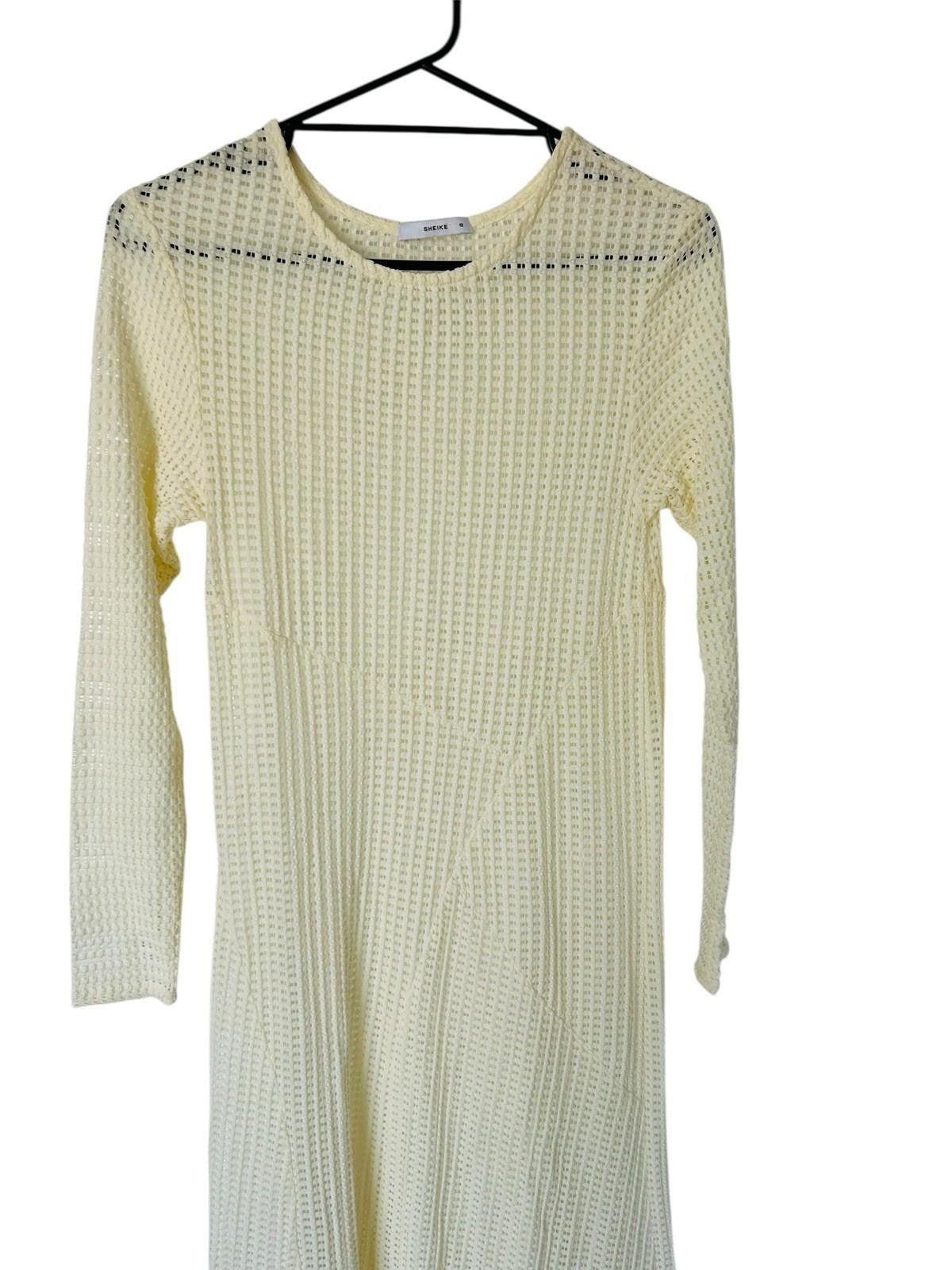 Other Sheike White Open Knit Crochet Dress Sz 12 AU/UK EUR 44 US 8 Size M / US 6-8 / IT 42-44 - 9 Thumbnail
