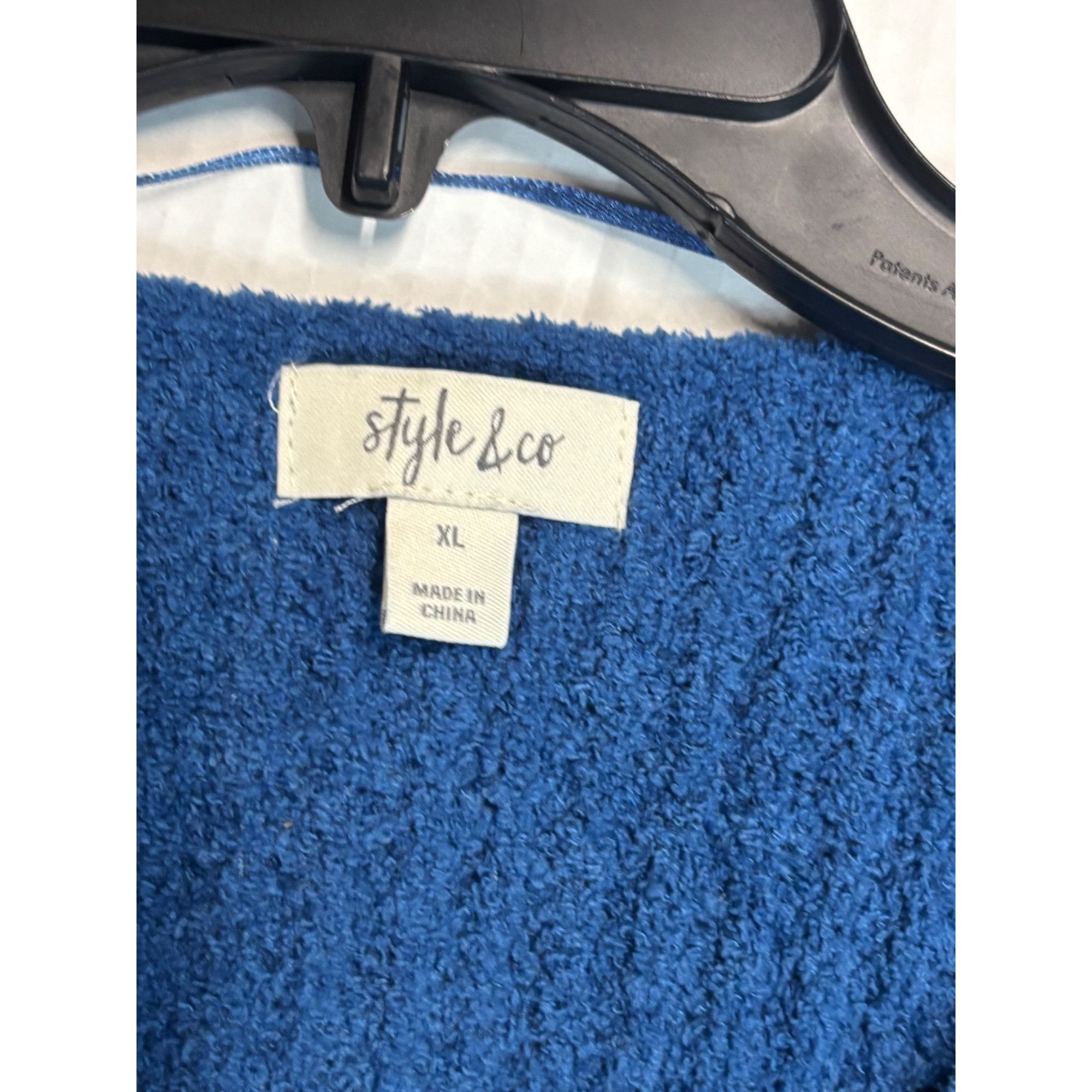 Other Style & Co Cozy Chenille V-Neck Sweater, Ocean Tide (Blue), Size XL / US 12-14 / IT 48-50 - 7 Thumbnail