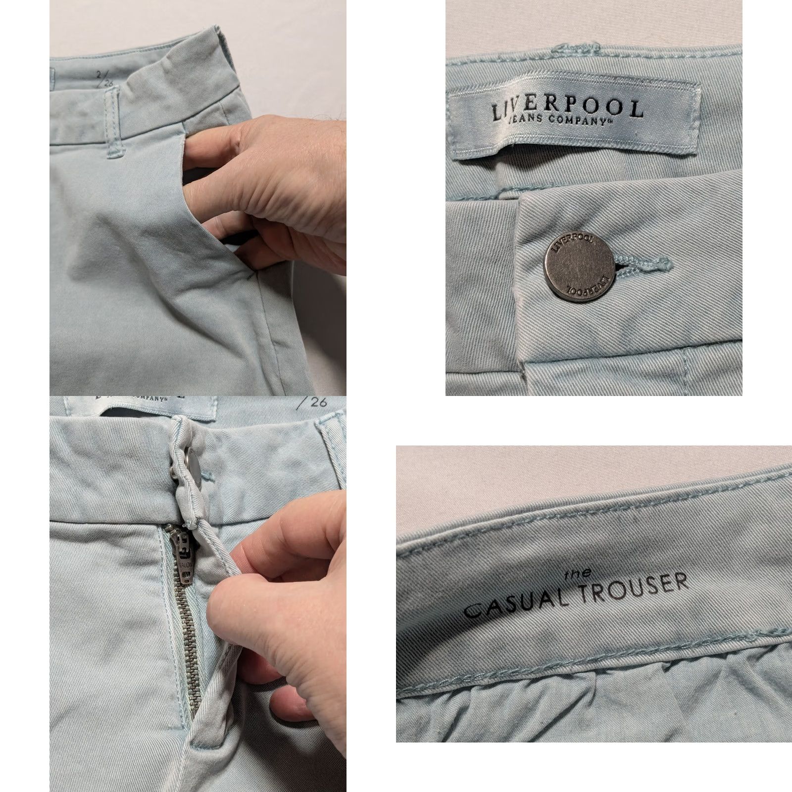 Vintage LIVERPOOL THE CASUAL TROUSER Jeans Women Size 2/26 Slate Blue Lyocell Blend Chelsea Ankle Jeans Size 26" / US 2 / IT 38 - 8 Thumbnail