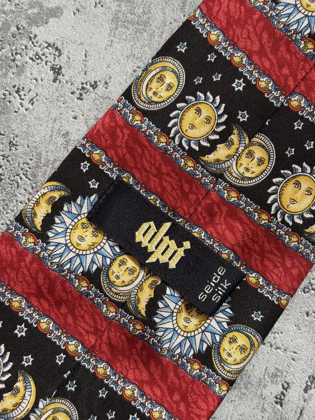 Designer Vintage ALPI Silk Tie Sun Retro Size ONE SIZE - 3 Thumbnail