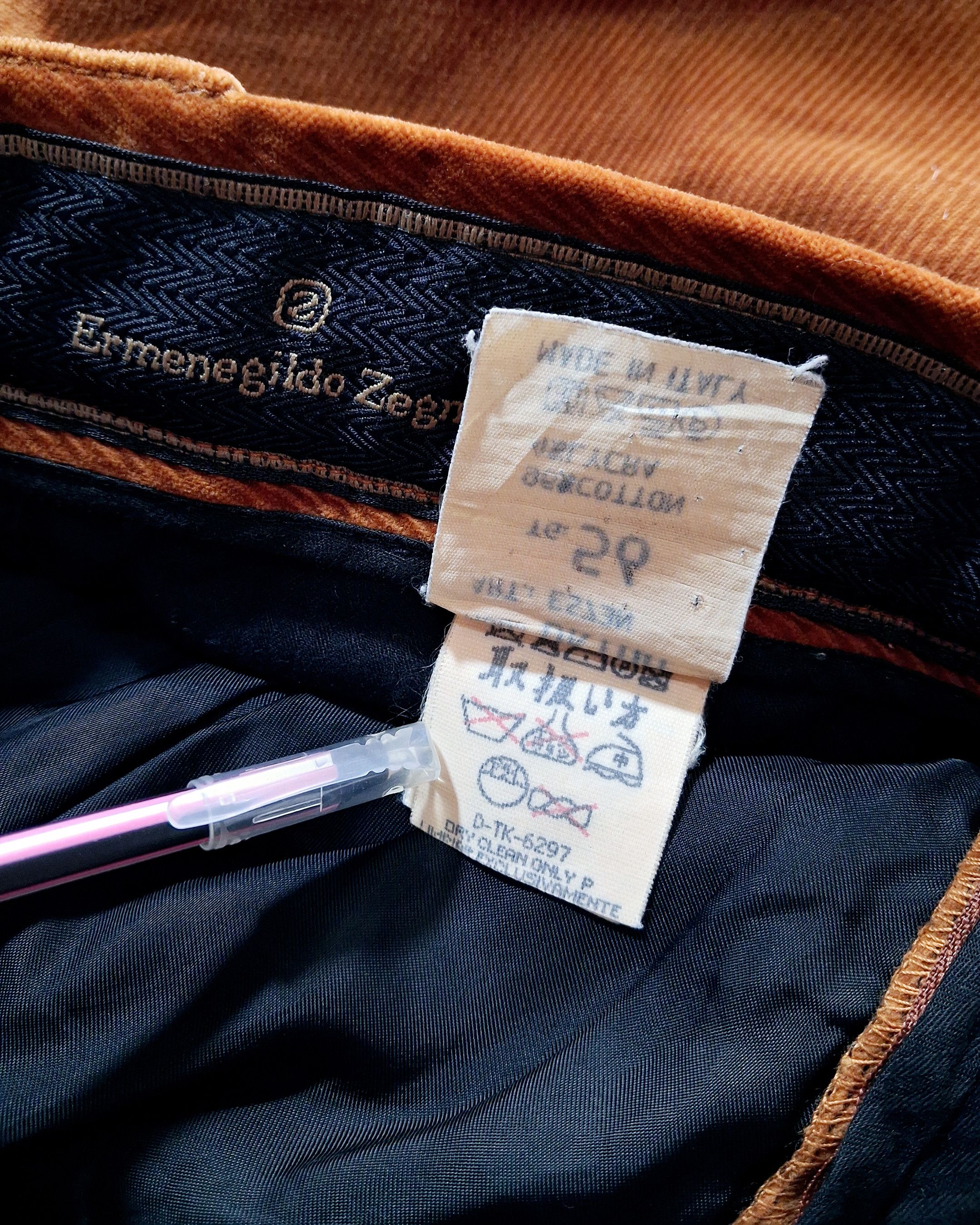 Ermenegildo Zegna ERMENEGILDO ZEGNA GOLDEN BROWN CORDUROY PANTS MADE IN ITALY Size US 37 - 10 Thumbnail