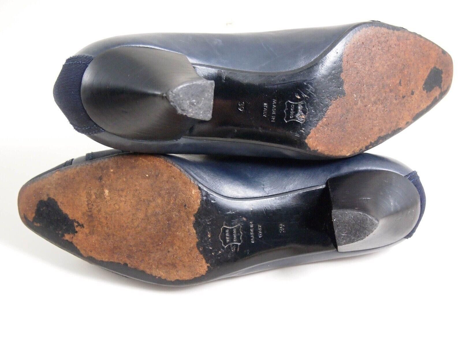 Sergio Rossi Sergio Rossi Mid Heel Pumps Blue Leather Fabric US 9 EU 39 Size US 9 / IT 39 - 8 Thumbnail