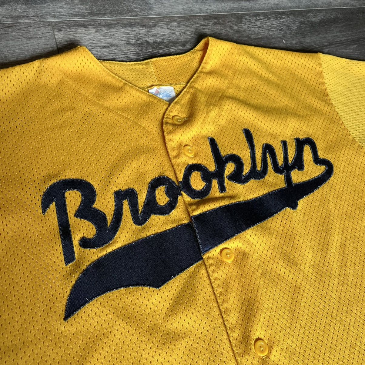 Majestic × Vintage Vintage 90s Brooklyn Majestic Stitched Mesh Baseball Jersey Size US XL / EU 56 / 4 - 2 Thumbnail