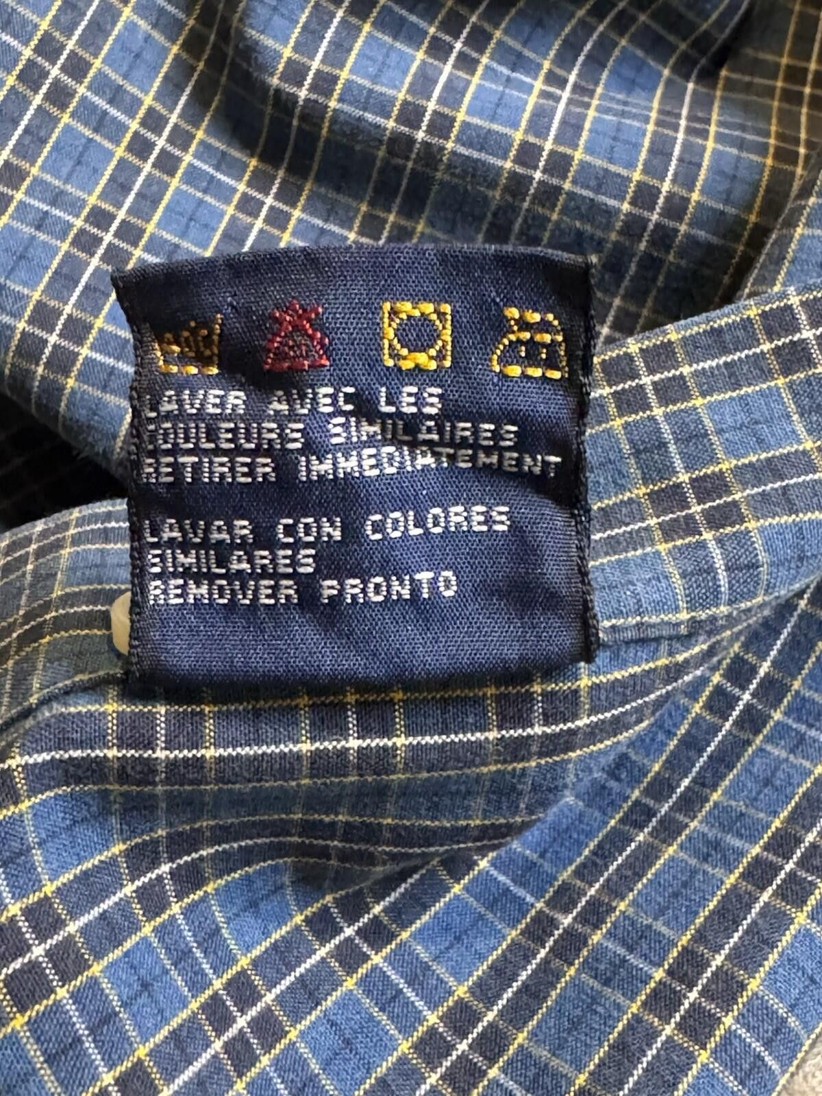 Tommy Hilfiger Tommy Hilfiger Men's Med Blue Plaid LS Button Down [702] Size US M / EU 48-50 / 2 - 7 Thumbnail
