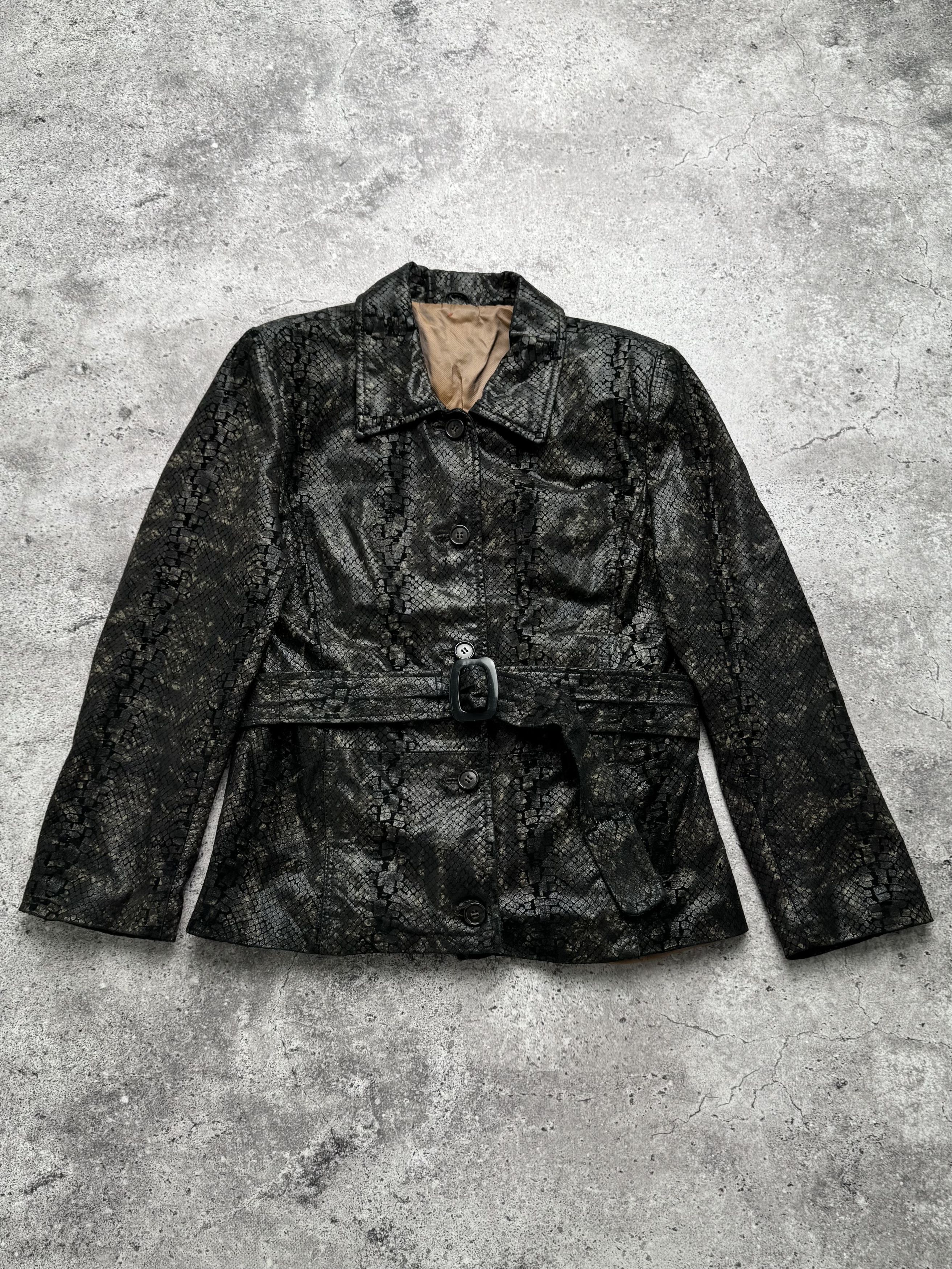 Vintage Vintage Snake Print Leather Jacket C5(V401) Size L / US 10 / IT 46 - 1 Thumbnail