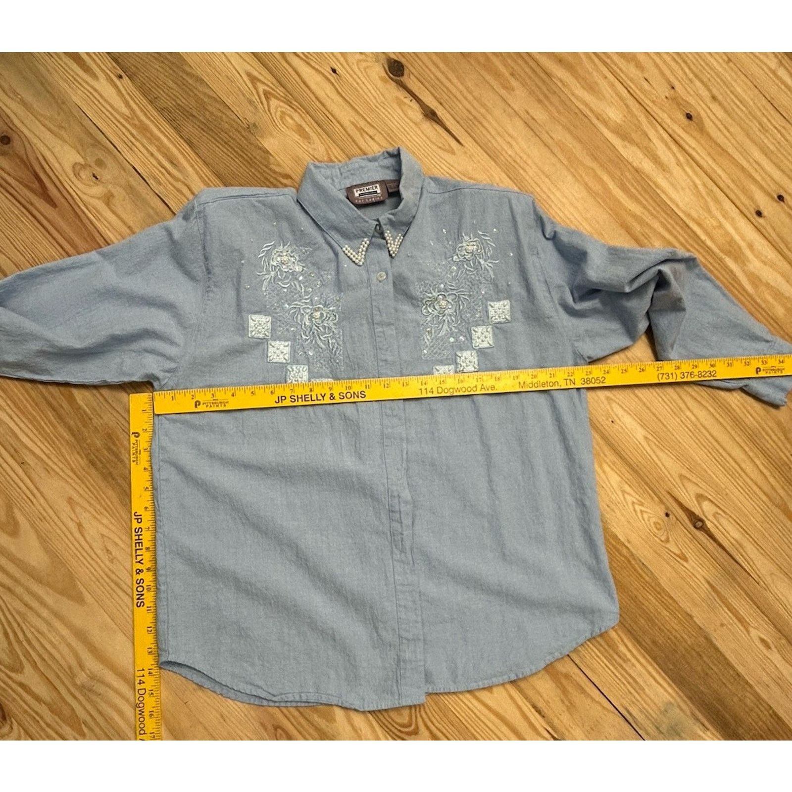 Other Vintage L Premier International Shirt Women Beaded Button Up Size L / US 10 / IT 46 - 3 Thumbnail