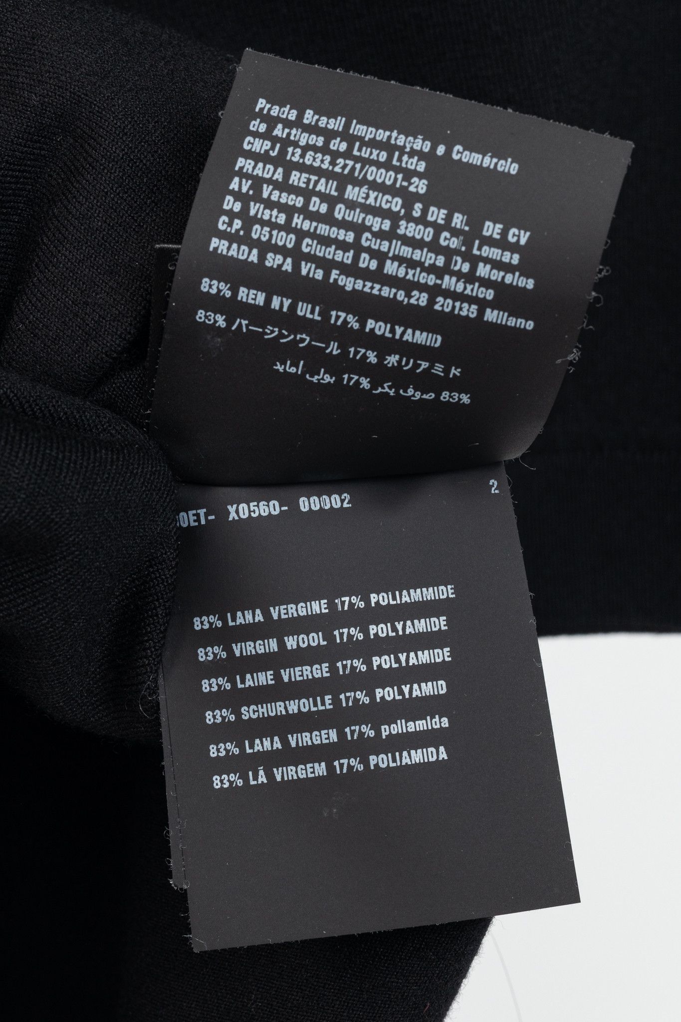 Prada Prada AW/18 Nero Logo Oversized Knit Polo Size US XS / EU 42 / 0 - 10 Thumbnail
