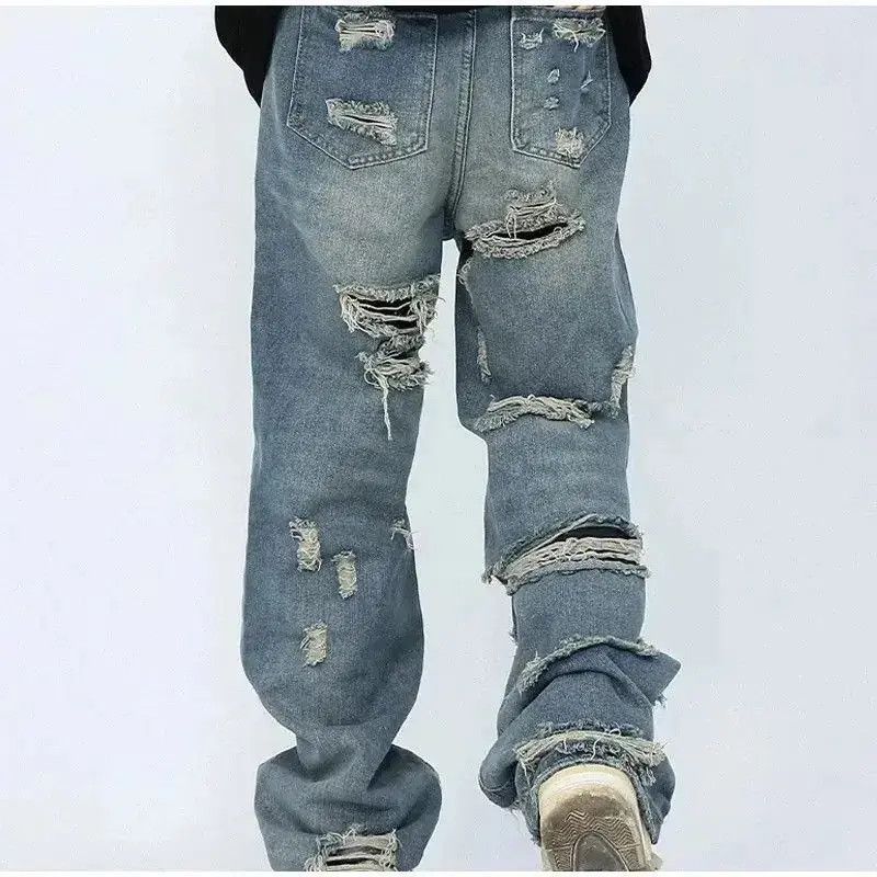 Japanese Brand Straight Hole Beggar Zipper Long Pants Men Size US 32 / EU 48 - 3 Thumbnail