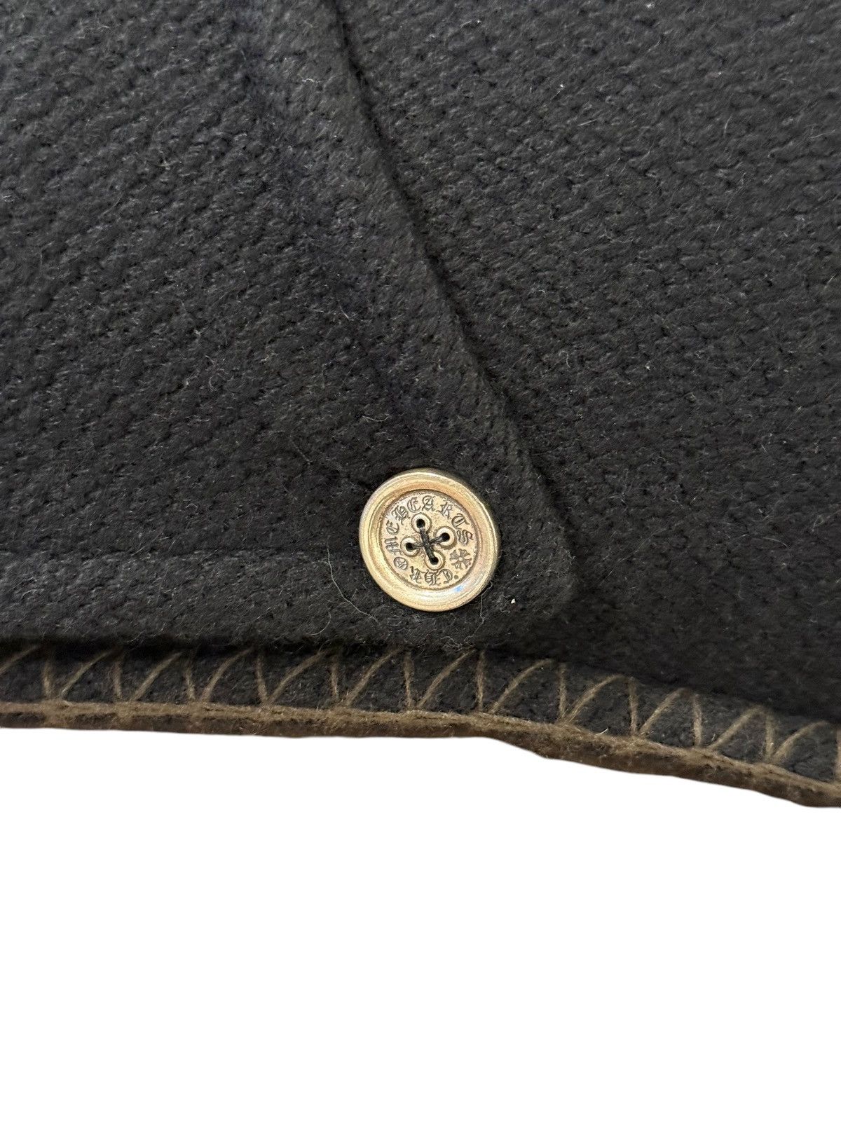 Chrome Hearts Black / Brown Cashmere Mini Plus Pillow w/ Silver Buttons Size ONE SIZE - 7 Thumbnail