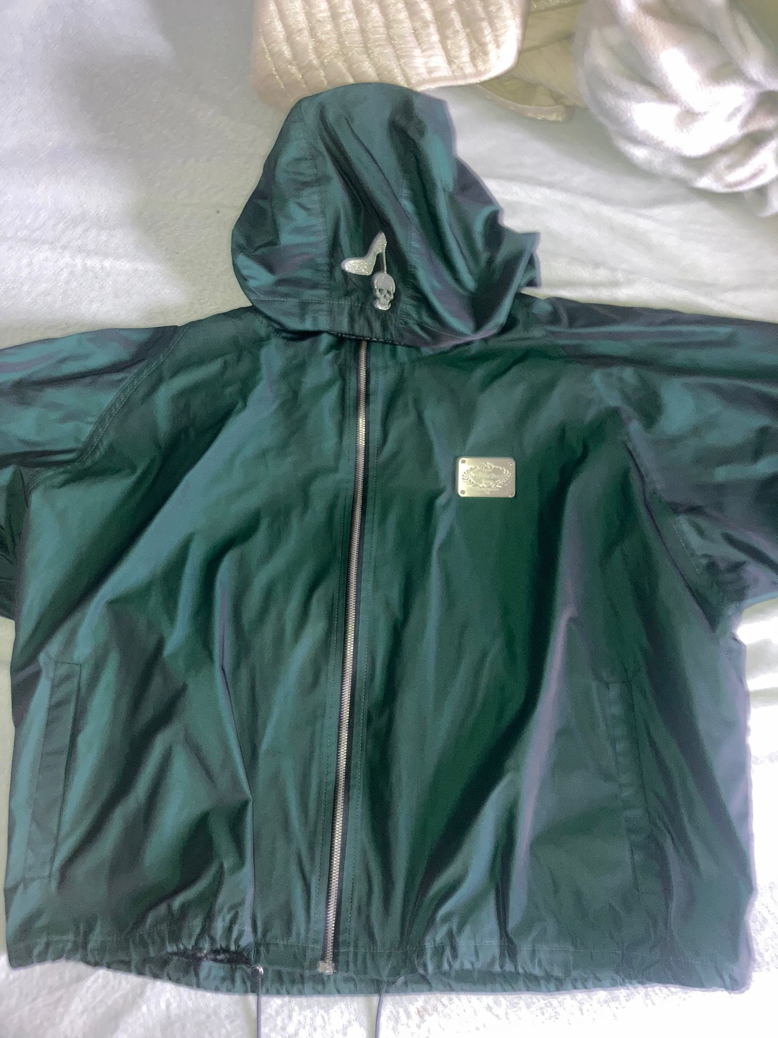 image of Sadboys X Stockholm Beauty Group Jacket in Metallic Green, Men's (Size XL)