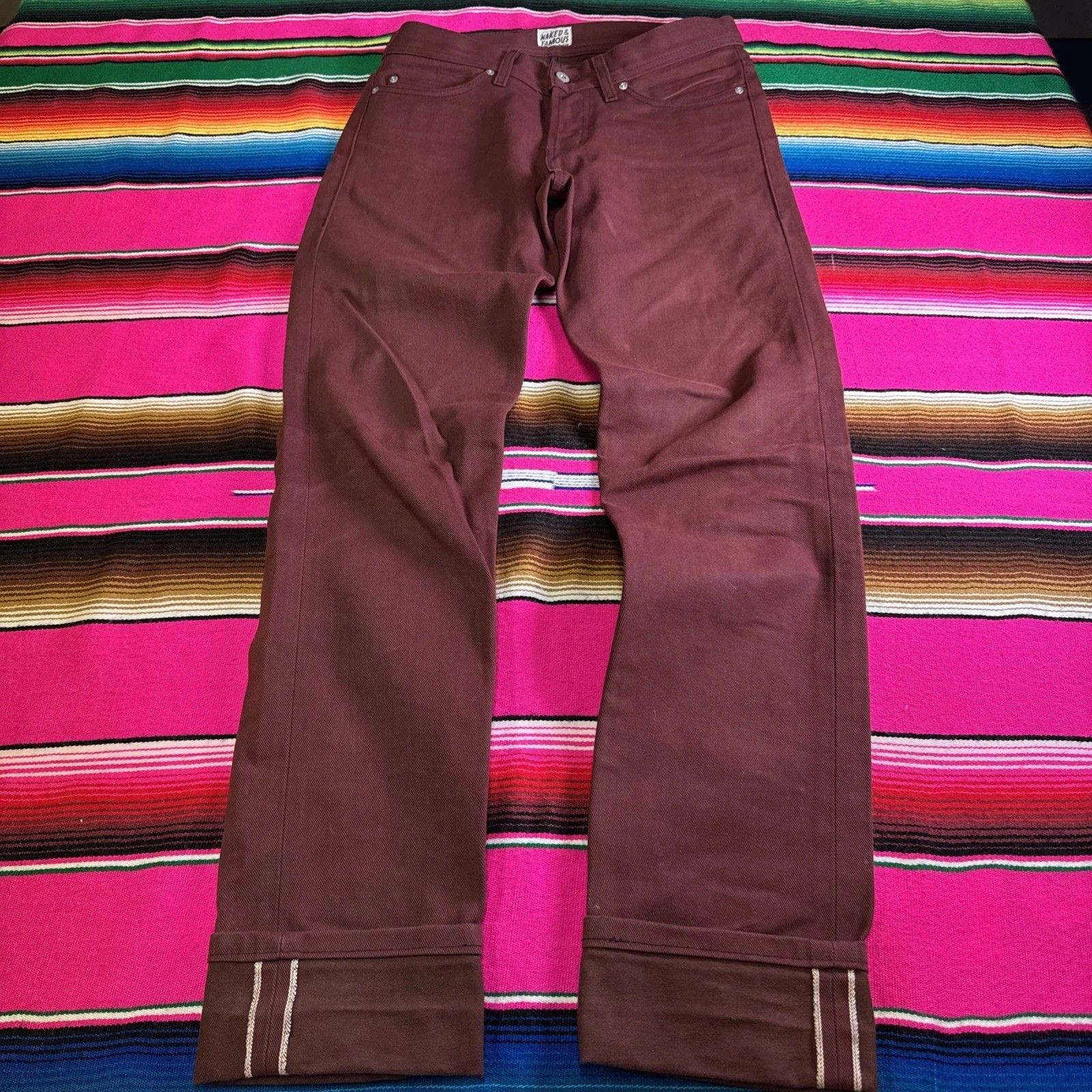 Naked & Famous Naked & Famous Jeans 30x34 Pomegranate Red Japanese Selvedge Size US 30 / EU 46 - 2 Thumbnail