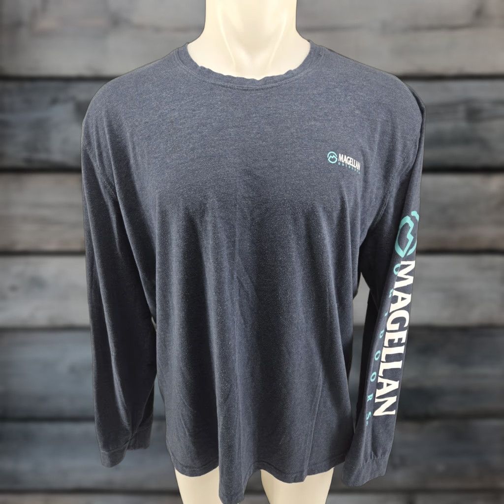Vintage Magellan T-Shirt Mens 2XL Blue Classic Fit Long Sleeve Outdoors Sz 2XL Size US XXL / EU 58 / 5 - 1 Thumbnail