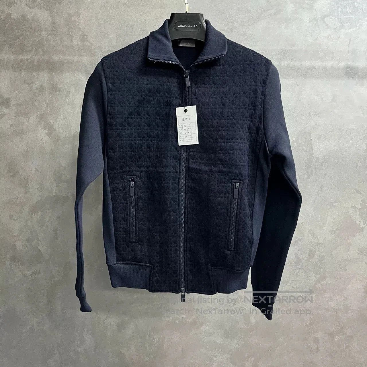 Dior Blue Embossed Zip Jacket.