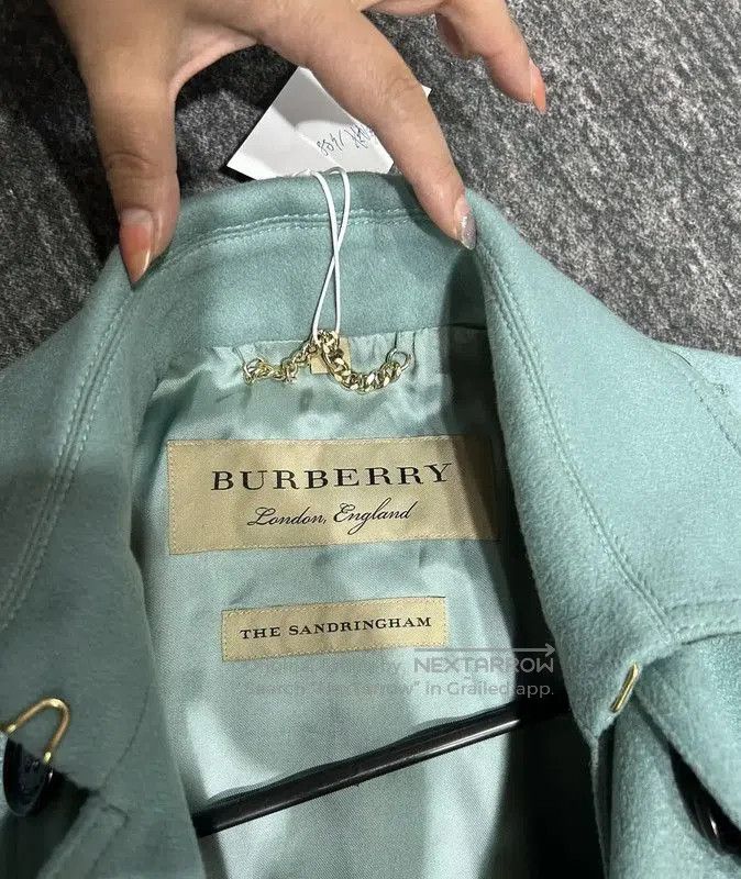 Burberry Burberry Women's Winter Blue Cashmere Coat. Size L / US 10 / IT 46 - 4 Thumbnail