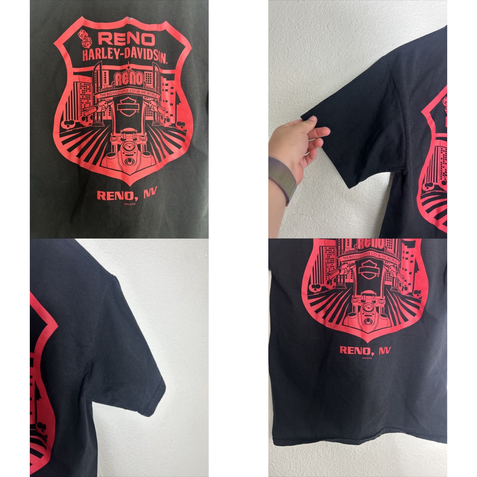 Harley Davidson Harley Davidson Womens Medium Short Sleeve Black T Shirt Reno, NV Size M / US 6-8 / IT 42-44 - 9 Thumbnail