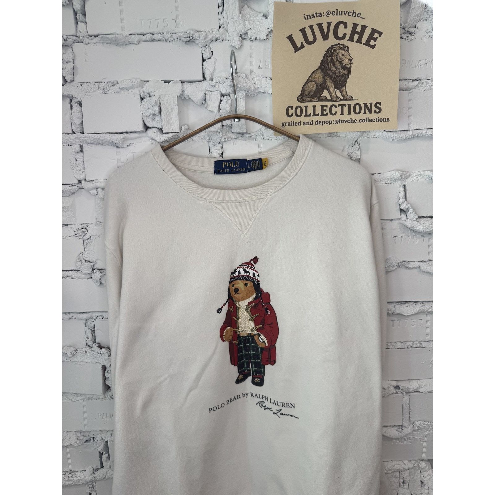 Polo Ralph Lauren Polo Ralph Lauren Polo Bear Sweatshirt White Crewneck Size US L / EU 52-54 / 3 - 1 Thumbnail