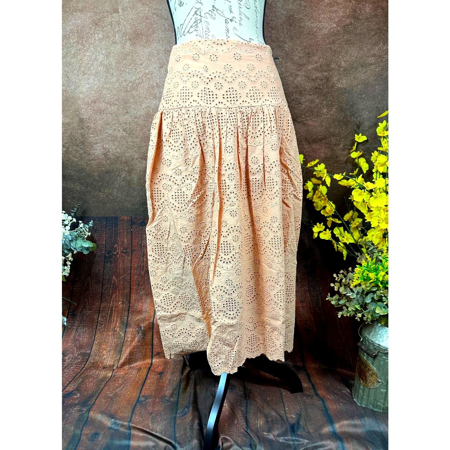 Other St Roche Winona Organic Cotton Peasant Skirt Midi Tan 4 Size 27" / US 4 / IT 40 - 7 Thumbnail