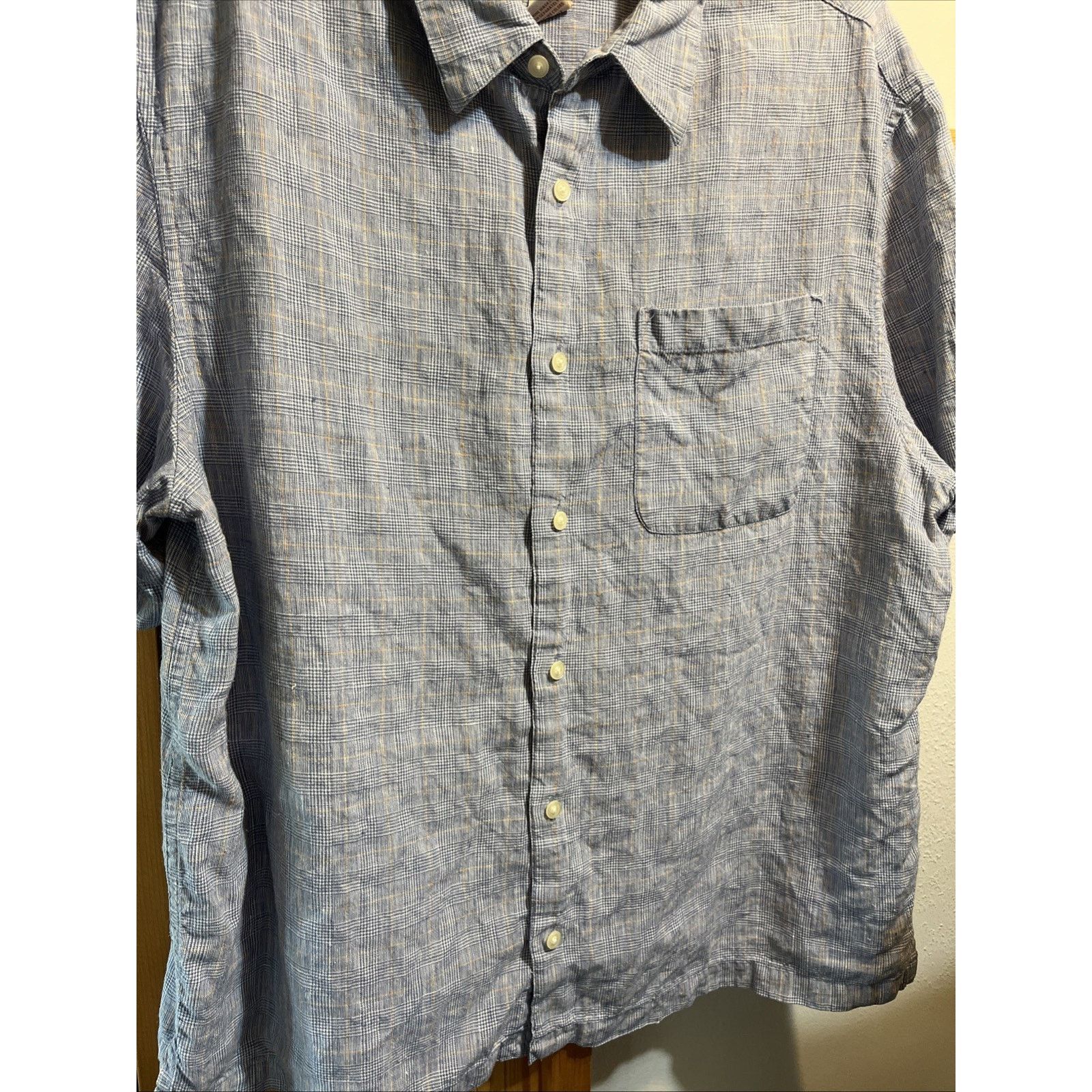 Other paradise collection men’s XL Linen SS Button Up Shirt Blue Size US XL / EU 56 / 4 - 5 Thumbnail