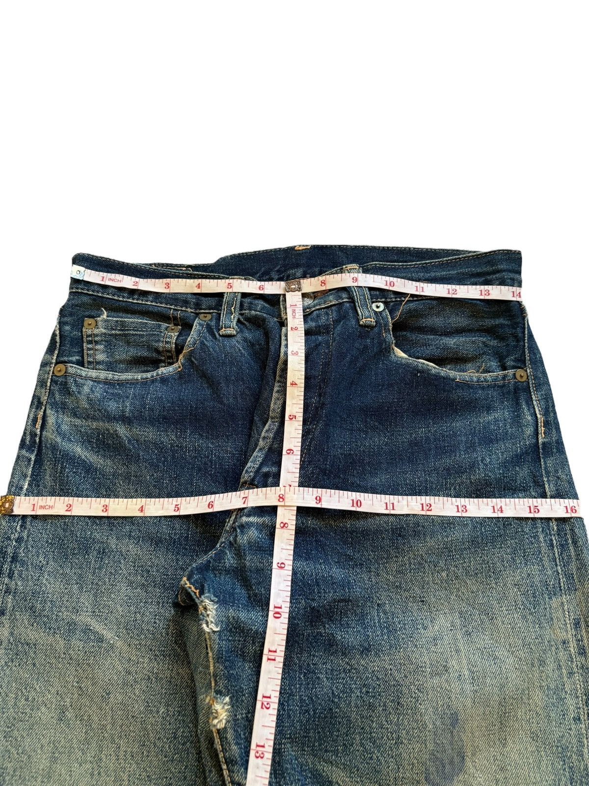 Japanese Brand Vintage Japanese Brand Selvedge Rusty Mud Wash Loose Jeans Size US 28 / EU 44 - 12 Thumbnail
