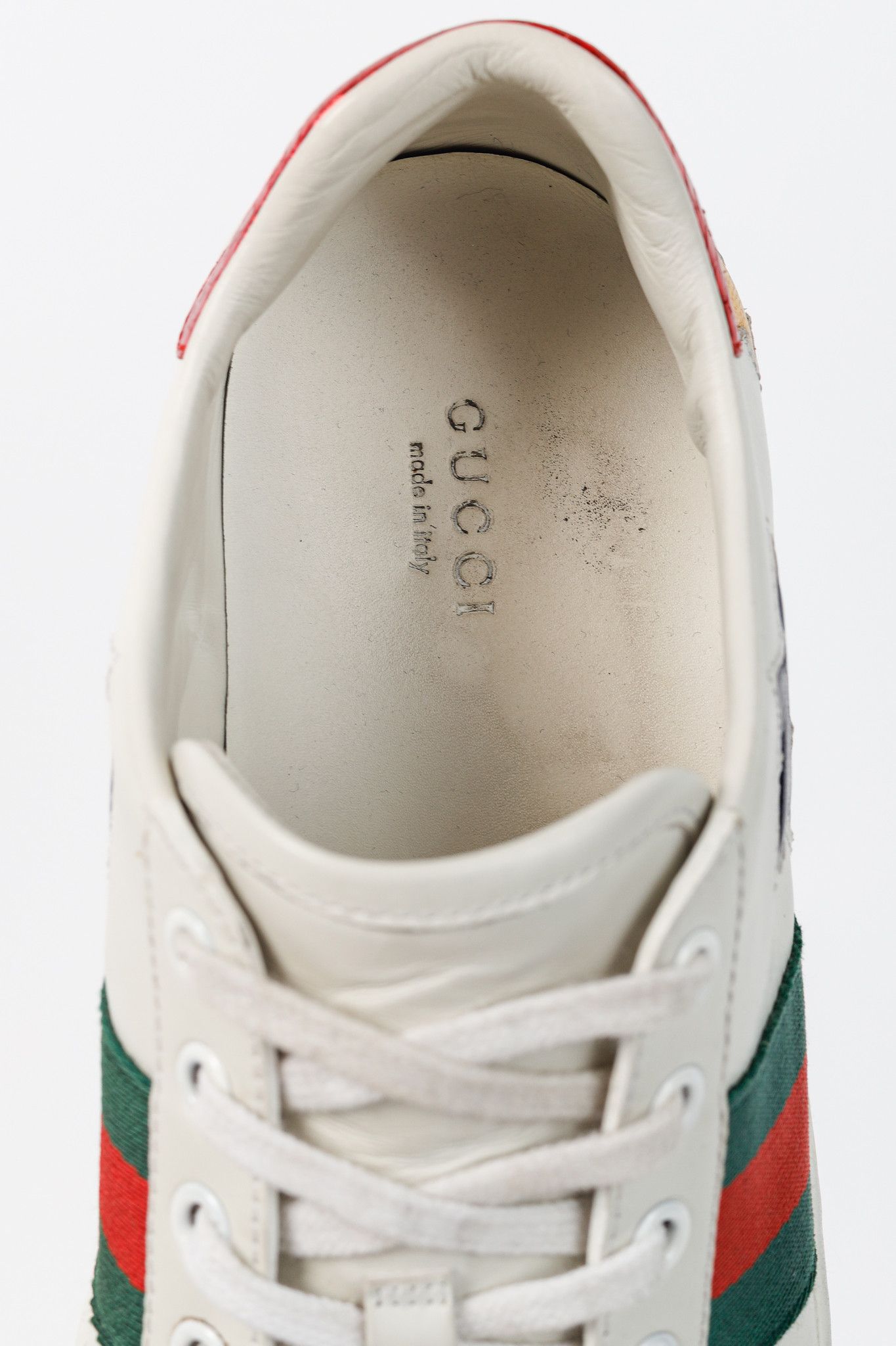Gucci Gucci Ace Stars White Leather Low-Top Sneakers Size US 8 / IT 38 - 11 Thumbnail
