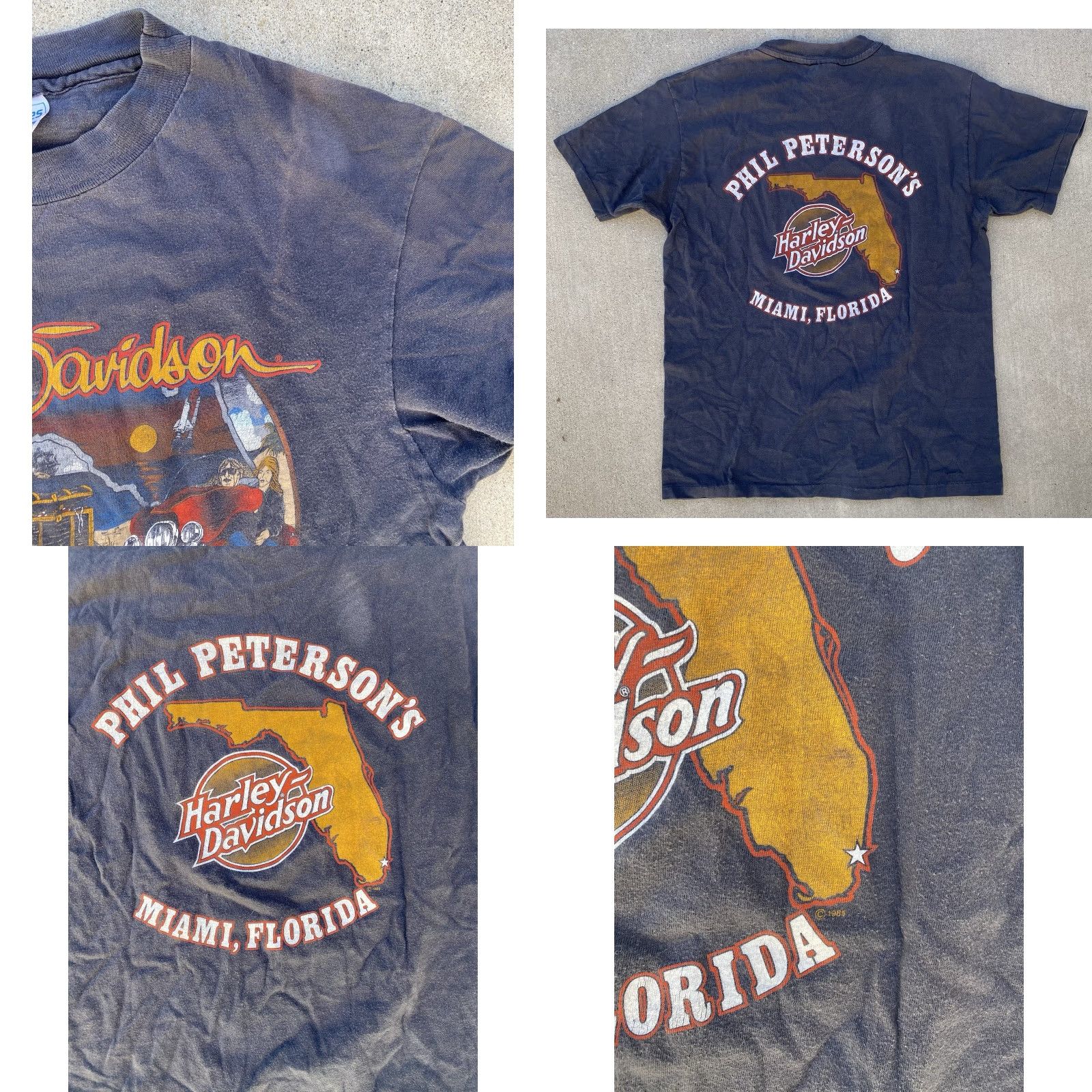 Harley Davidson VINTAGE Harley-Davidson The Best Way To See Florida T Shirt Mens L Gray Cotton 1980s Florida Biker Graphic Print Single Stitch Miami Size US L / EU 52-54 / 3 - 10 Thumbnail