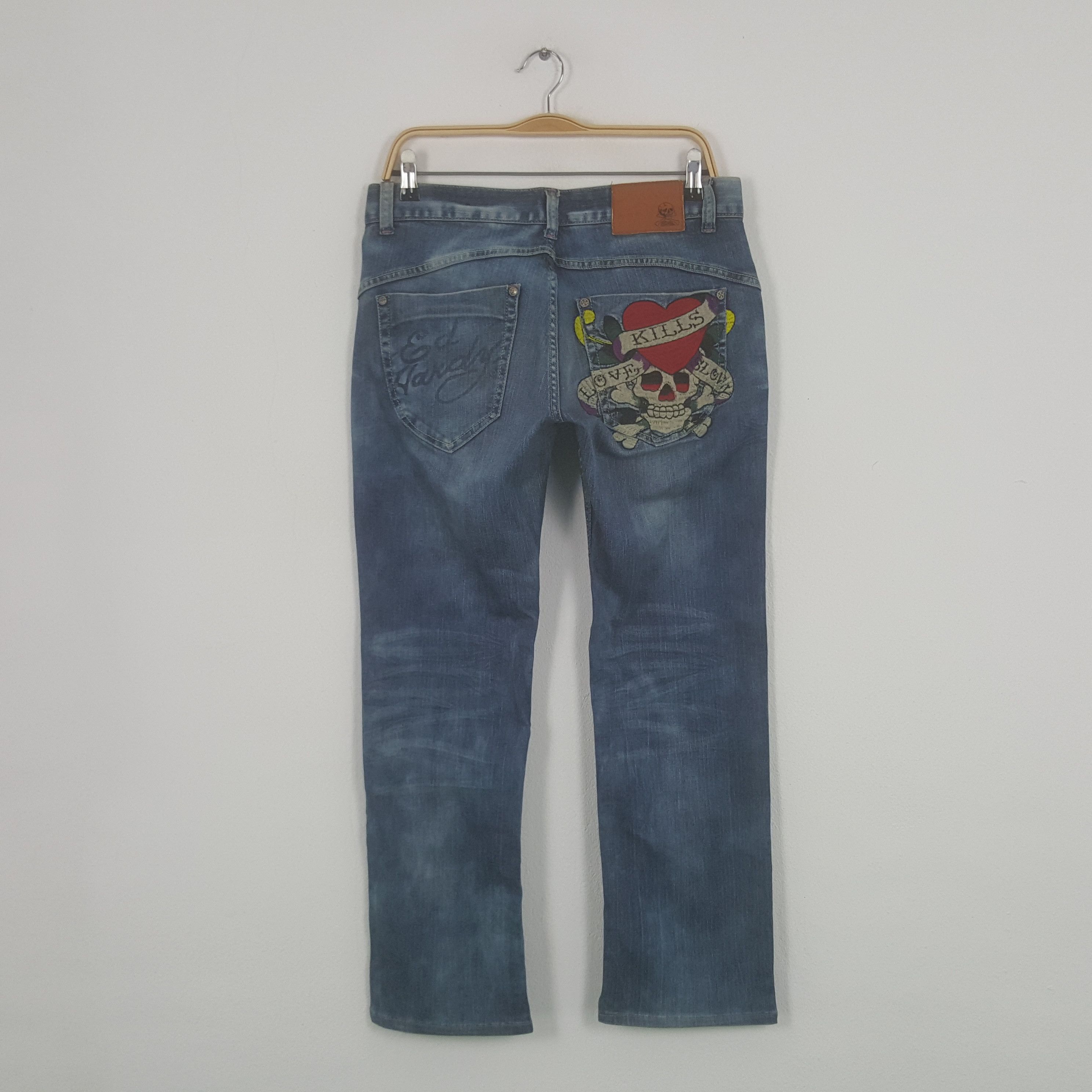 Christian Audigier Vintage Ed Hardy by Christian Audiger Embroidery Denim Jeans Size 32" / US 10 / IT 46 - 1 Thumbnail