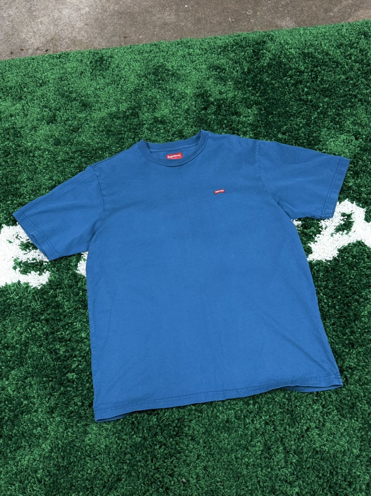 Supreme Supreme Mini Box Logo Blue Slate Tee Medium Cut + Sewn Size US M / EU 48-50 / 2 - 1 Thumbnail