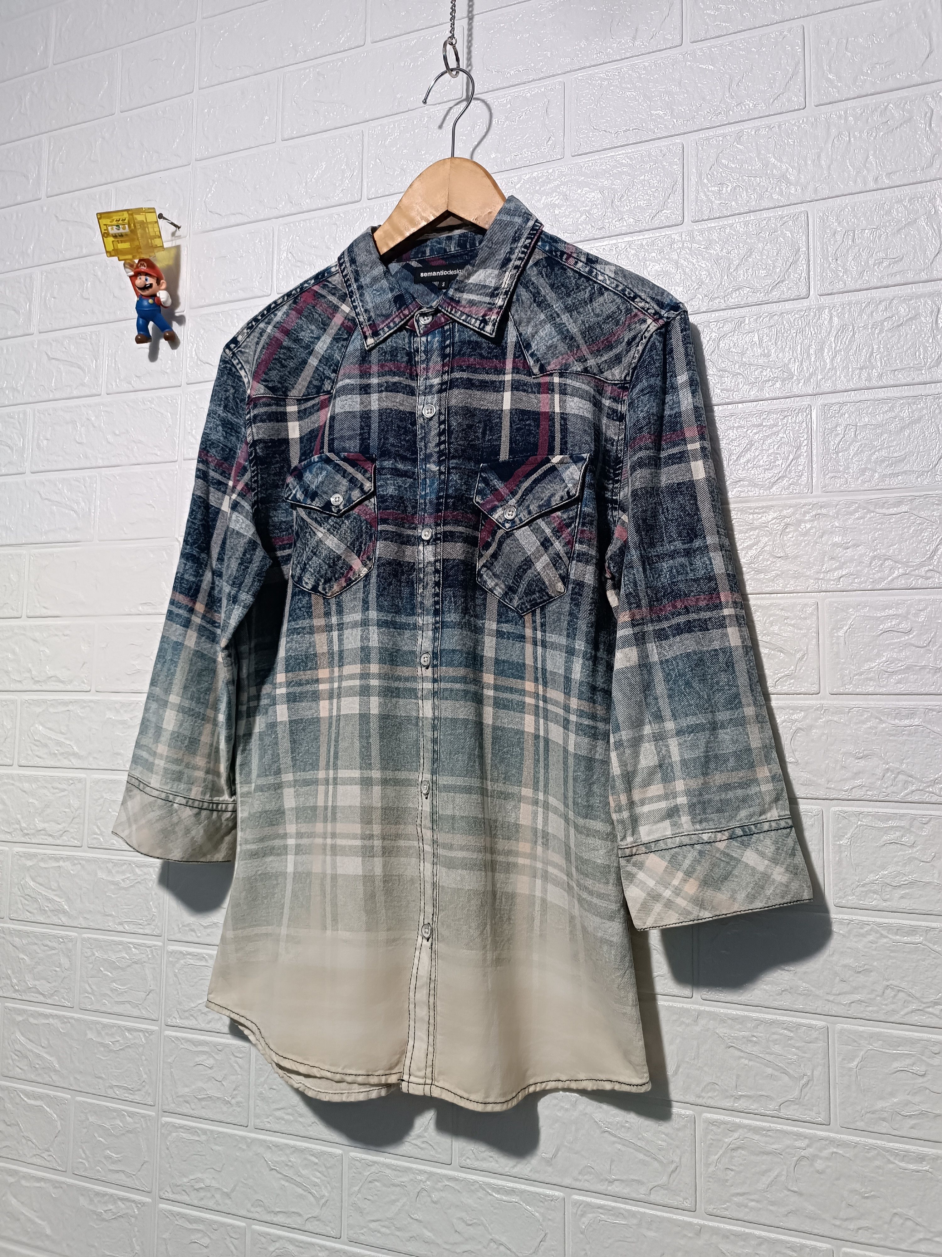 semanticdesign Sematic Design Two Tone Distressed Washing Shirt Size US S / EU 44-46 / 1 - 4 Thumbnail