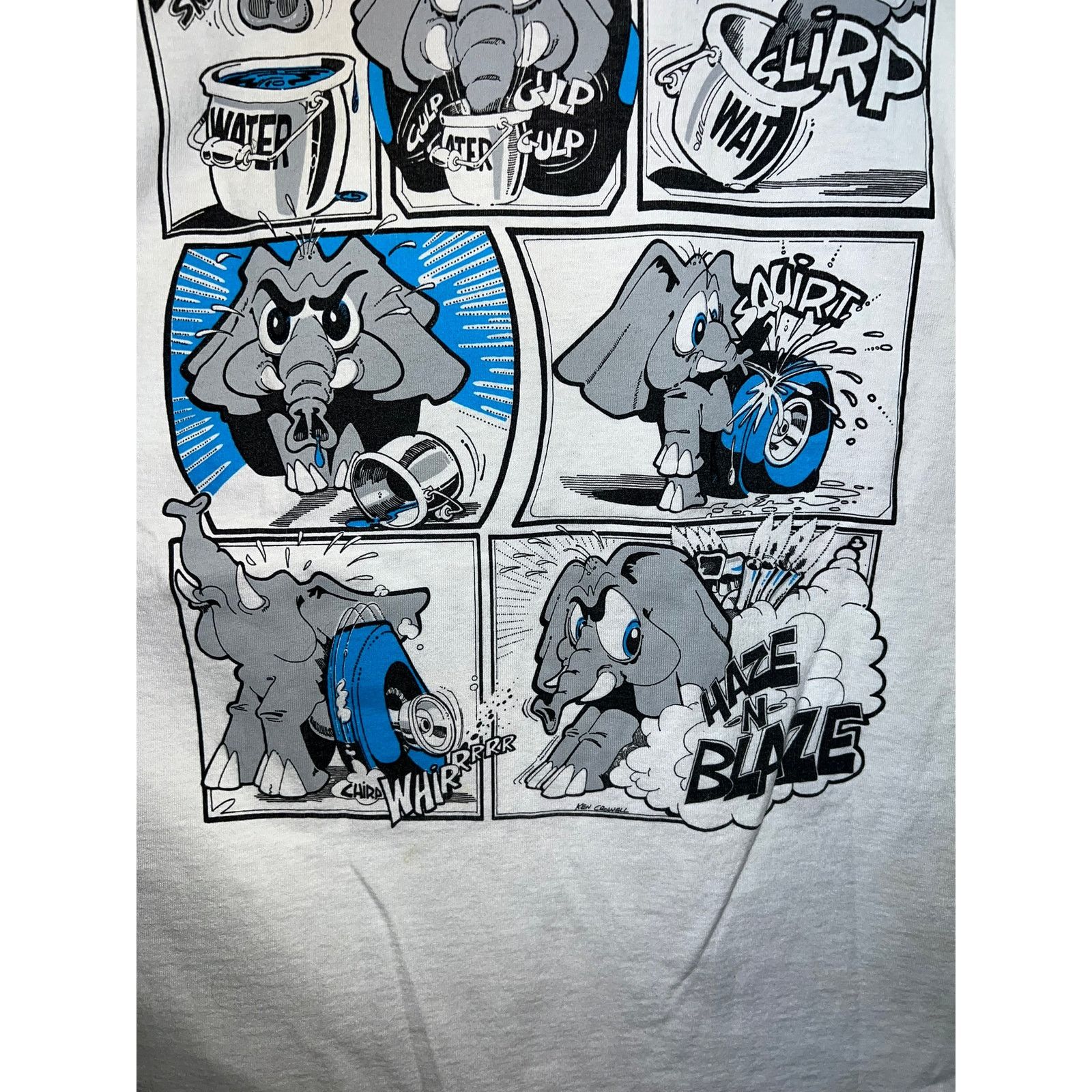 Fruit Of The Loom Vintage Elephant Shirt Asphalt Construction Animal Tee 90s M Size US M / EU 48-50 / 2 - 11 Thumbnail
