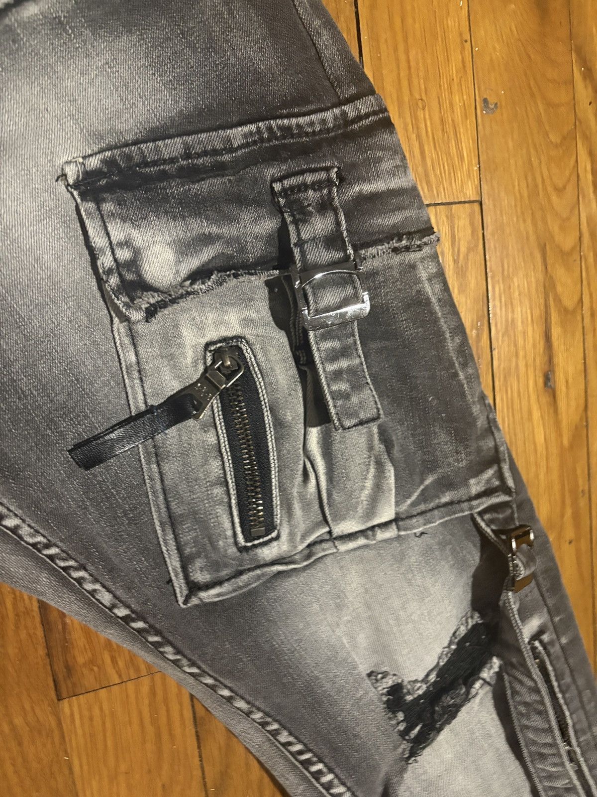 Express Black/grey Smuggler’s Moon Jeans Size US 32 / EU 48 - 3 Thumbnail