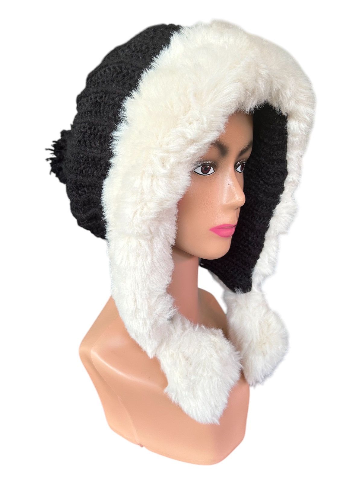 Japanese Brand × Kapital × Vintage Japanese Punk Bondage Style knitt Fur Big Beanie hats Size ONE SIZE - 1 Thumbnail