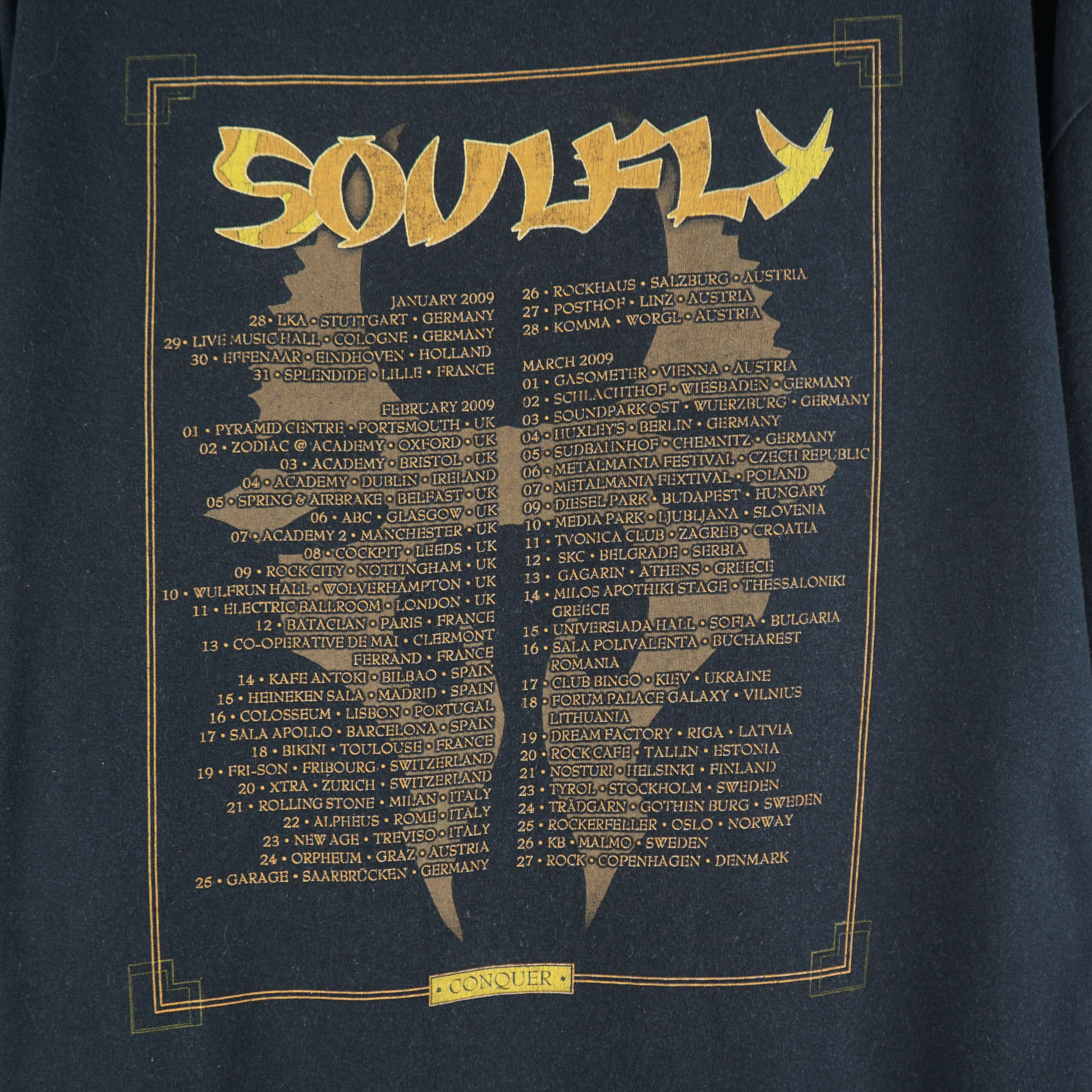 Band Tees × Vintage Vintage 2009 Soulfly Tour T-Shirt Size US XXL / EU 58 / 5 - 6 Thumbnail