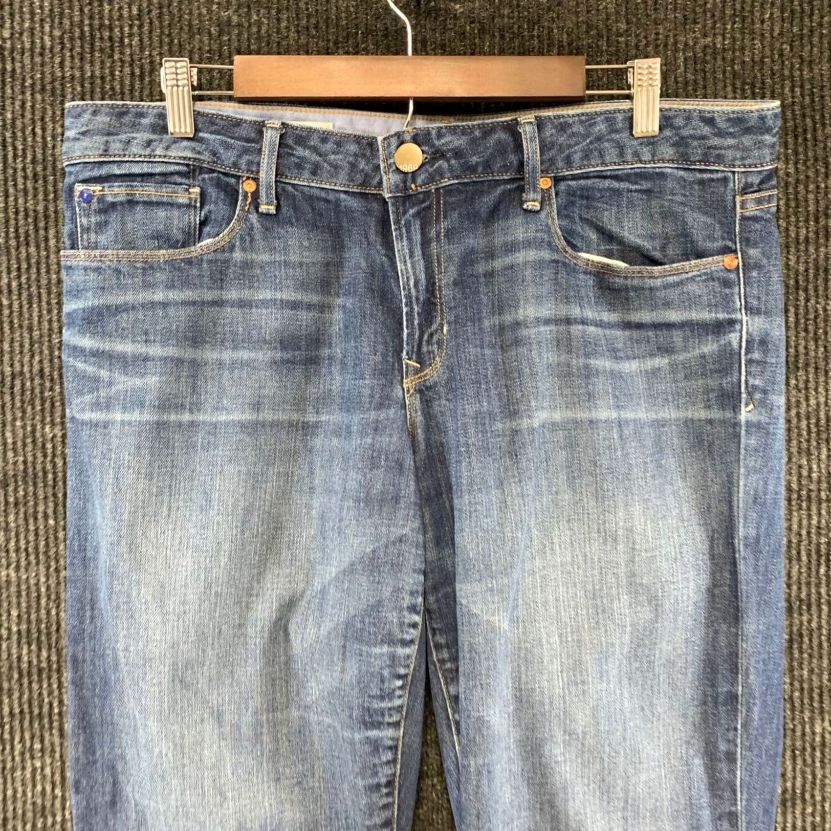 Gap Gap 1969 Sexy Boot Jeans Womens 33/16r Blue Medium Tint Stretch 5-Pocket Denim Bootcut 1969 Womens Jeans Regular Size 16 Size 38" / US 16 / IT 52 - 2 Thumbnail