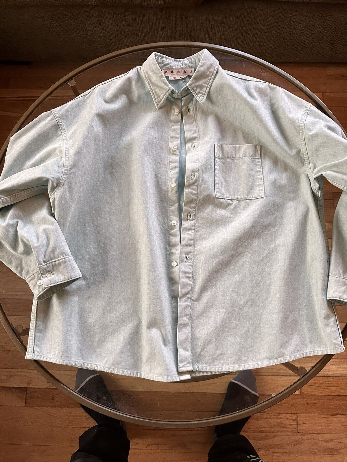 Marni Marni flocked-finish denim shirt Size US L / EU 52-54 / 3 - 1 Thumbnail