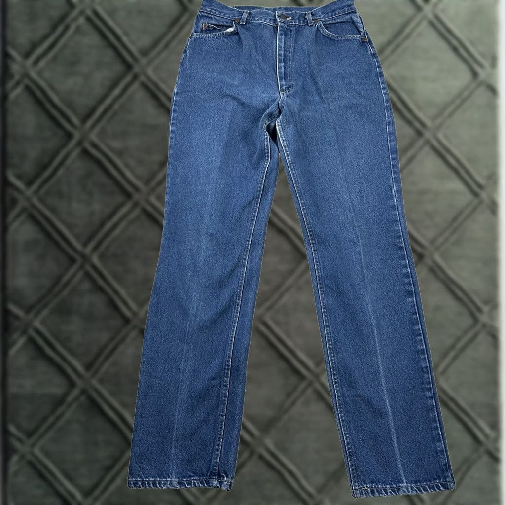 Lee VINTAGE Lee Jeans Womens 16L Long 28x32 High Rise 80s 90s Mom Straight Riders Jeans 5-Pocket Denim Blue 100% Cotton Womens Size 38" / US 16 / IT 52 - 1 Thumbnail