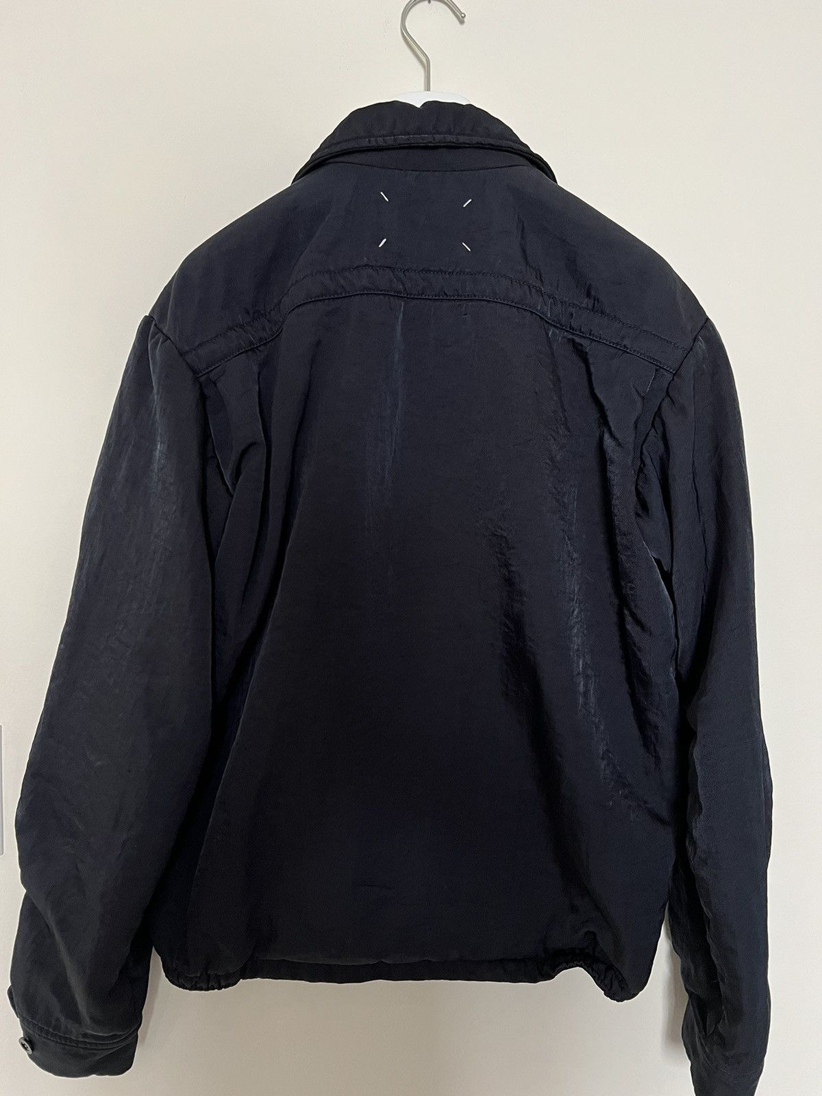 image of Maison Margiela Indigo Dyed Polyamide Bomber in Blue, Men's (Size Small)